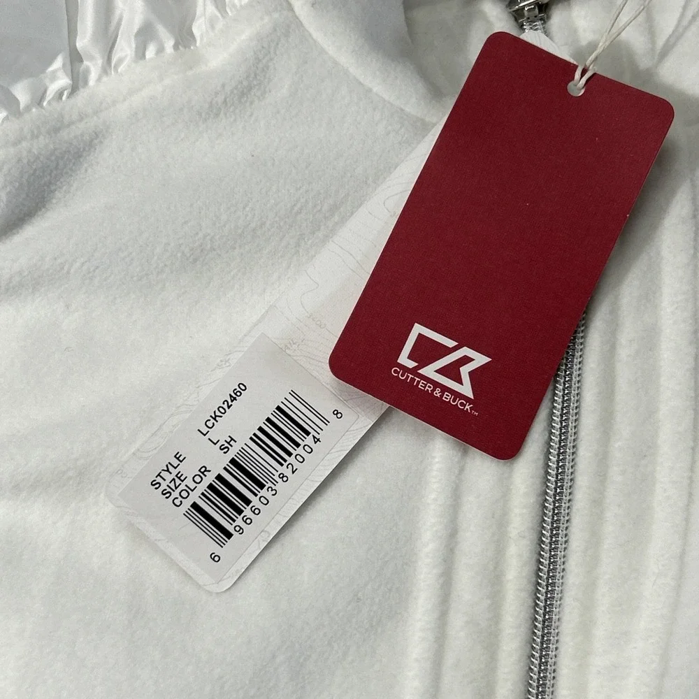 NWT Women's Cutter and Buck Golf Full Zip Jacket Sz Large Pockets Side Ruching‎